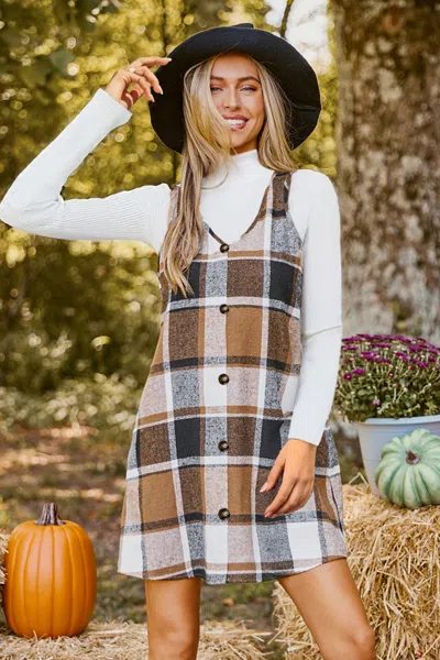 Cupshe Plaid V-neck Sleeveless Mini Dress