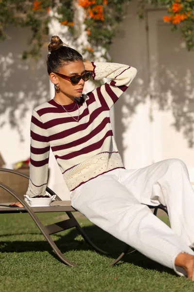 Cupshe Point Of View Striped Sweater In Brown