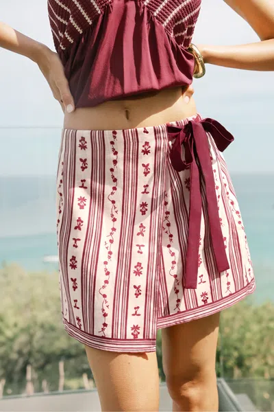 Cupshe Postcard Perfect Floral Mini Skirt In Red
