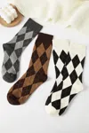 Cupshe Preppy Mood Argyle Sock Set In Multi