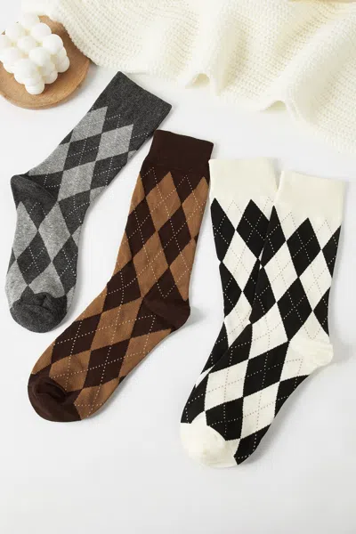 Cupshe Preppy Mood Argyle Sock Set