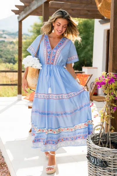 Cupshe Pretty Picture Floral Maxi Dress In Blue