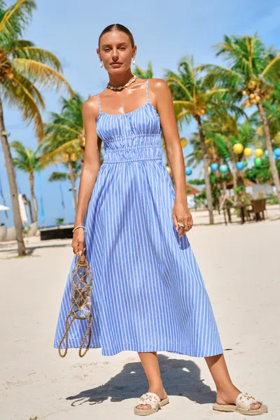 Cupshe Pursuit Striped Maxi Dress In Blue