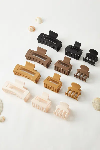 Cupshe Quintessential Neutral Claw Clip Set In Multi