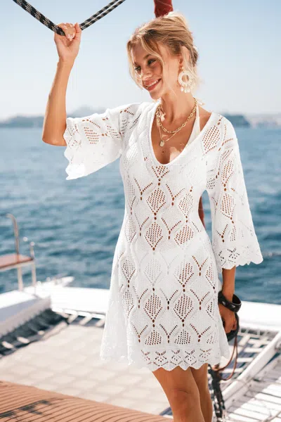 Cupshe Radiance White Cover-up Mini Dress