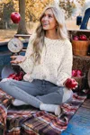Cupshe Rainbow Pom Pom Drop Sleeve Sweater In White