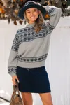 Cupshe Raining Snowflakes Christmas Sweater In Gray