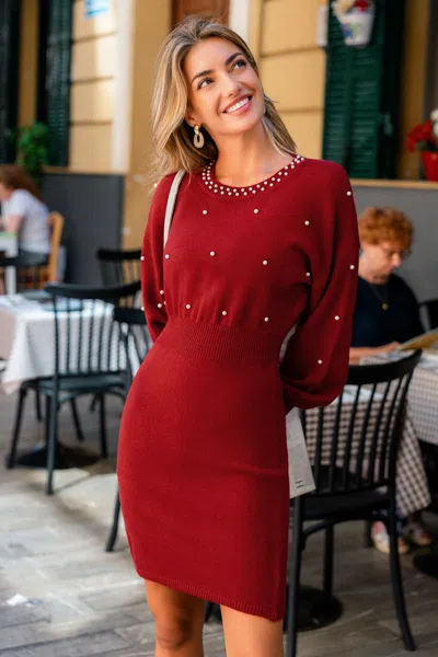 Cupshe Ready To Party Red Mini Sweater Dress