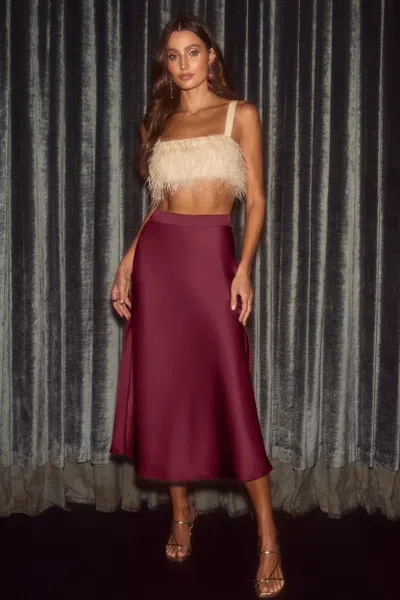 Cupshe Red Satin Midi Skirt