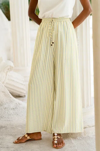 Cupshe Relaxation Striped Pants In Yellow