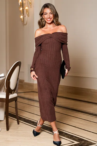 Cupshe Revenge Brown Maxi Dress