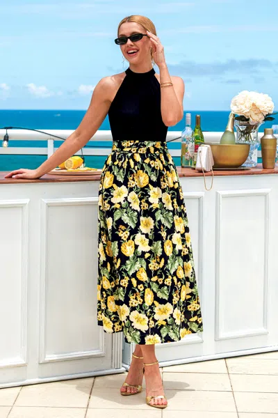 Cupshe Rising Starlet Floral Maxi Dress In Black