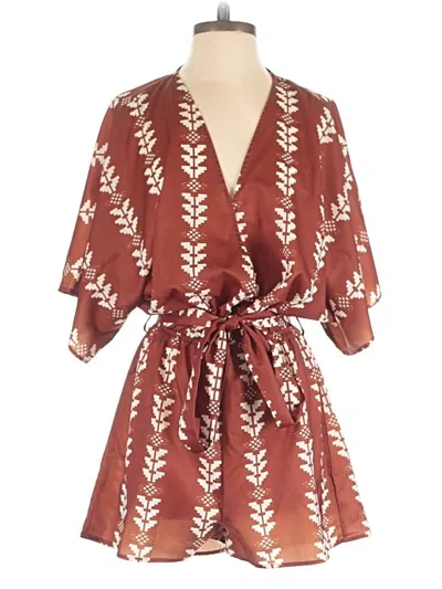 Pre-owned Cupshe Romper In Burgundy
