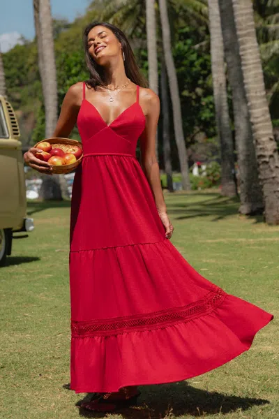 Cupshe Ruby Red Maxi Dress