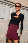 Cupshe Ruby Wine Mini Skirt In Multi