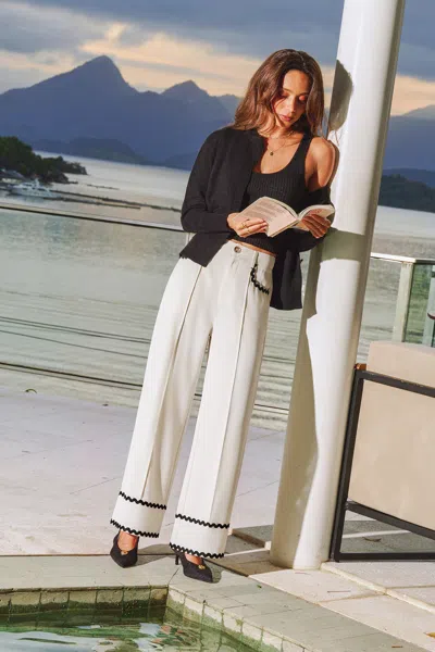 Cupshe Sailor Beige Pants In Black