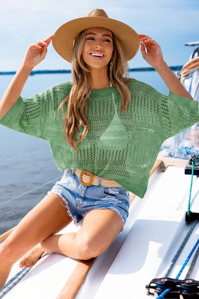Cupshe Salt In The Air Green Cover-up Top