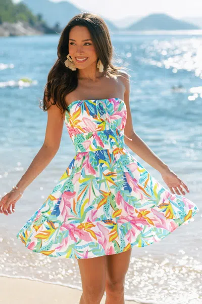 Cupshe Sanctuary Tropical Mini Dress In Blue