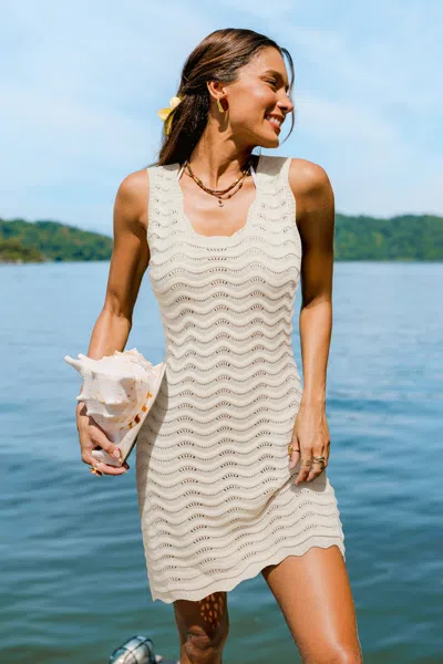 Cupshe Sandy Waves Beige Cover-up Mini Dress