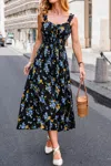 Cupshe Sassy Sweet Floral Maxi Dress In Black
