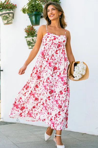 Cupshe Scarlet Meadow Floral Maxi Dress