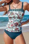Cupshe Seafoam Whisper Floral Tankini Set In Multi