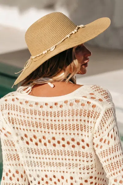 Cupshe Seashell Chain Straw Hat In Brown