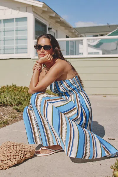 Cupshe Seaside Picnic Striped Maxi Dress In Multi