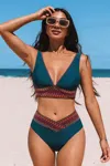 Cupshe Seaside Stitch Blue Bikini Set