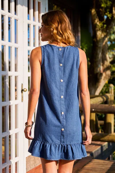 Cupshe See Me Denim Mini Dress In Blue