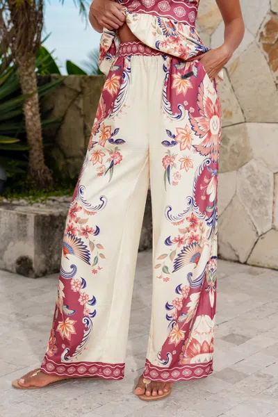 Cupshe Sensitive Soul Tropical Pants In Pink
