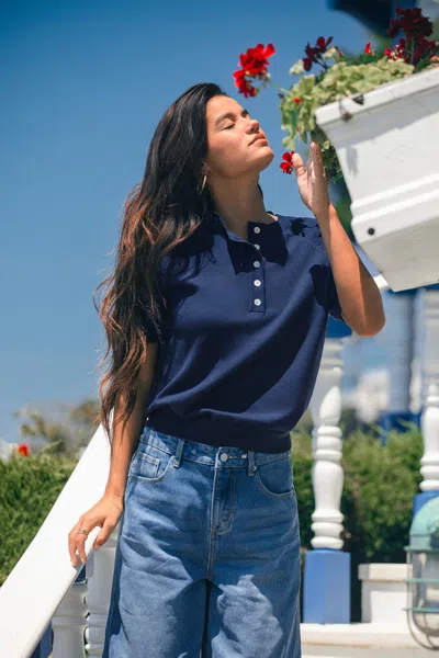 Cupshe Sentimental Navy Sweater In Blue