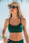 Cupshe Serene Green Crossback Bikini Top In Green
