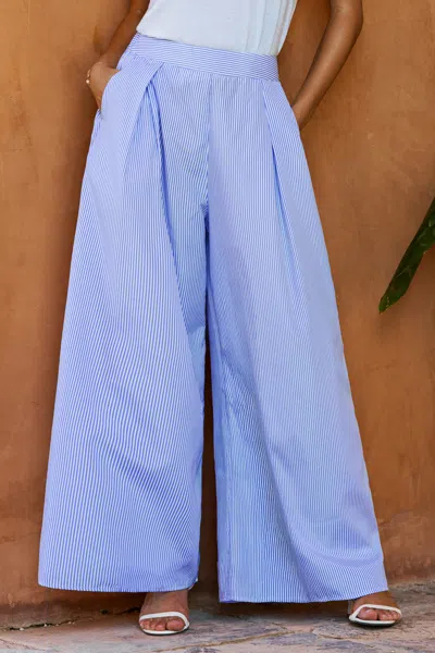 Cupshe Serene Striped Pants In Blue