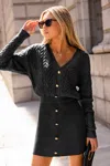 Cupshe She Is The Moment Black Sweater Dress In Black