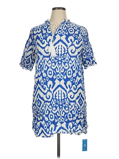 Pre-owned Cupshe Short Sleeve Blouse In Blue