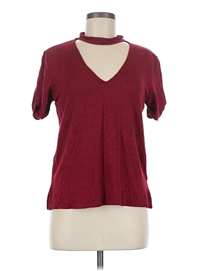 Pre-owned Cupshe Short Sleeve Top Burgundy Keyhole Neckline Tops
