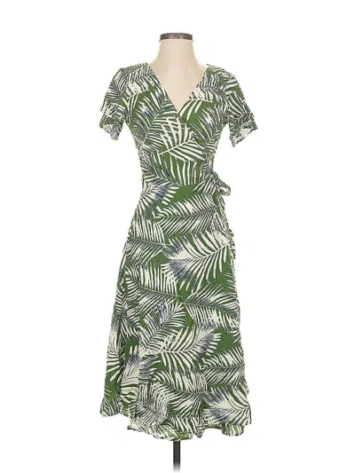 Pre-owned Cupshe Short Sleeve Top Green Plunge Neckline Tops