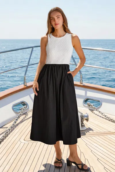 Cupshe Showbiz Two-toned Midi Dress In Black