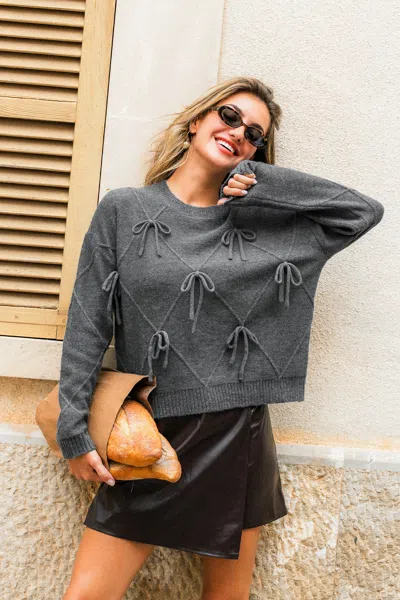 Cupshe Side Note Grey Sweater In Gray