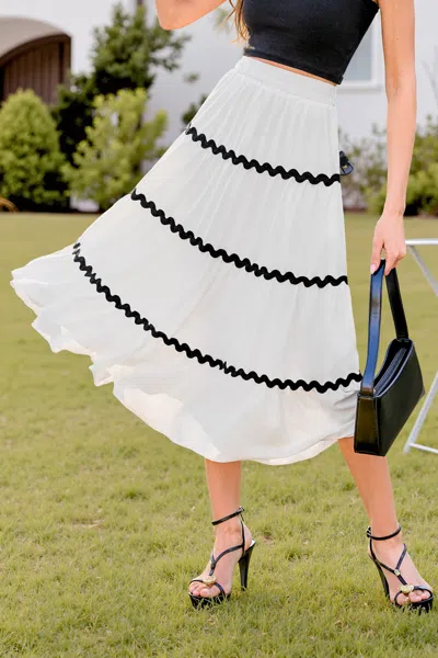 Cupshe Side Note White Midi Skirt