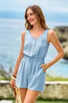 Cupshe Sky Blue Romper In Blue