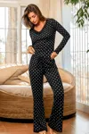 Cupshe Sleep Easy Polka Dot Pajama Set In Black