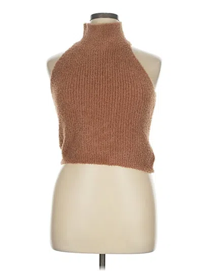 Pre-owned Cupshe Sleeveless Top Brown Halter Neckline Tops