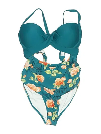Cupshe Sleeveless Top Teal Halter Neckline Tops In Multi