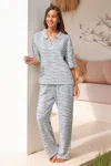 Cupshe Slept In Striped Pajama Set In Blue