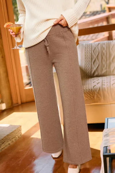 Cupshe Slow & Steady Khaki Knit Pants In Multi