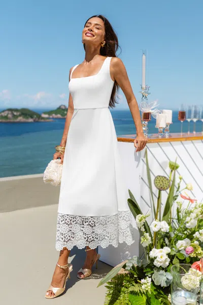 Cupshe Slow Burn White Midi Dress