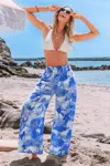 Cupshe Slow Tempo Tropical Pants In Blue