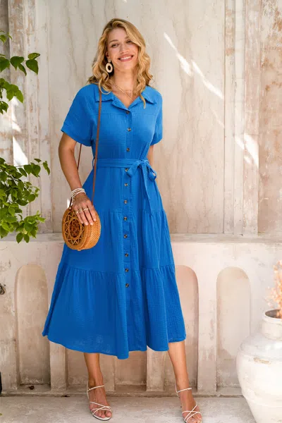 Cupshe Smart Move Blue Midi Dress